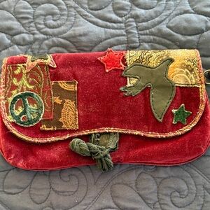 Lucky Brand Vintage Velvet Patchwork Clutch